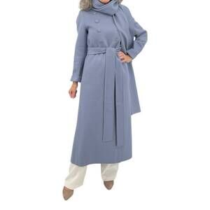 NEW DIOMI maxi coat with detachable scarf in slate